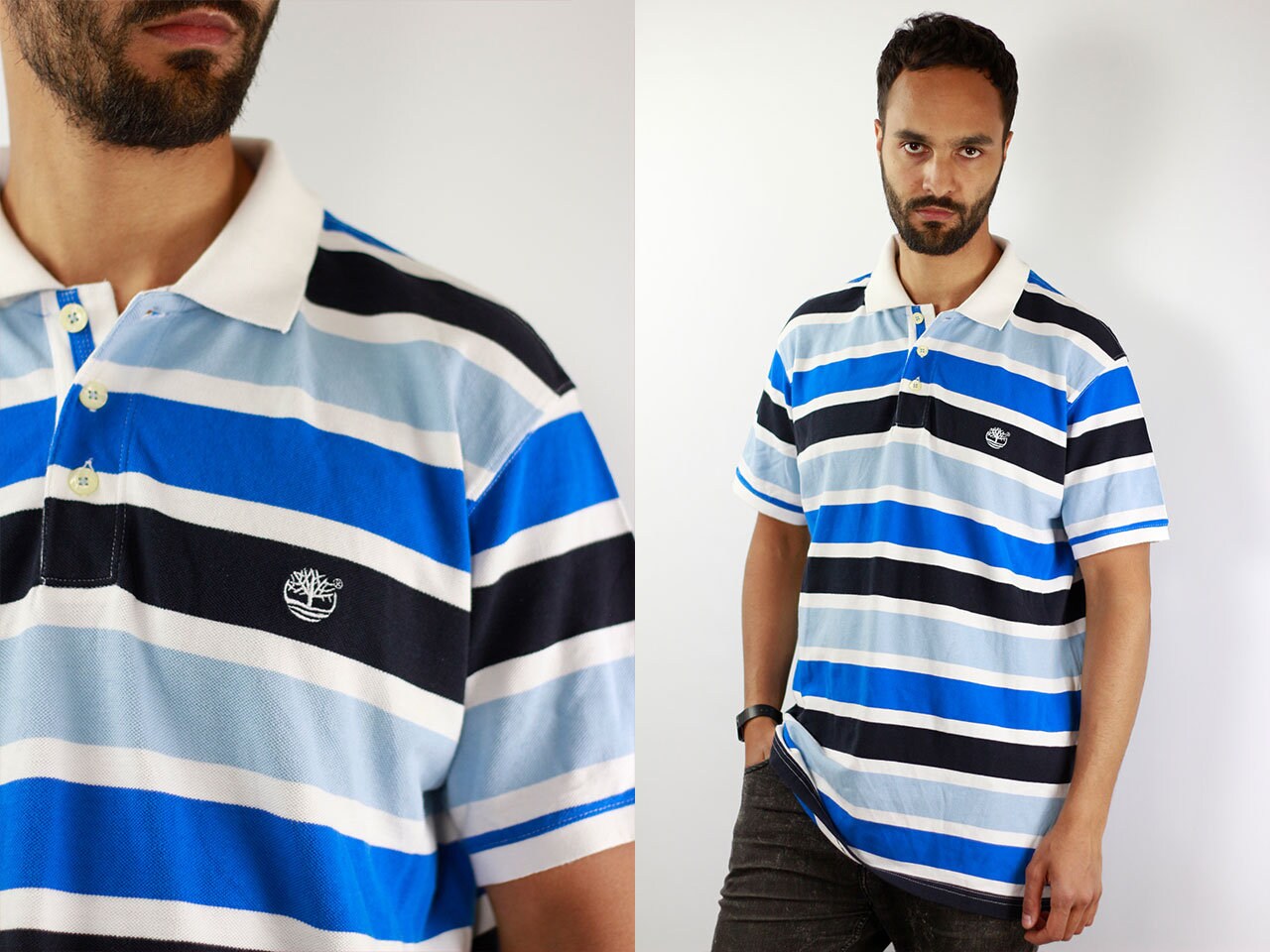 timberland striped polo