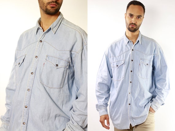 levi denim button down shirt
