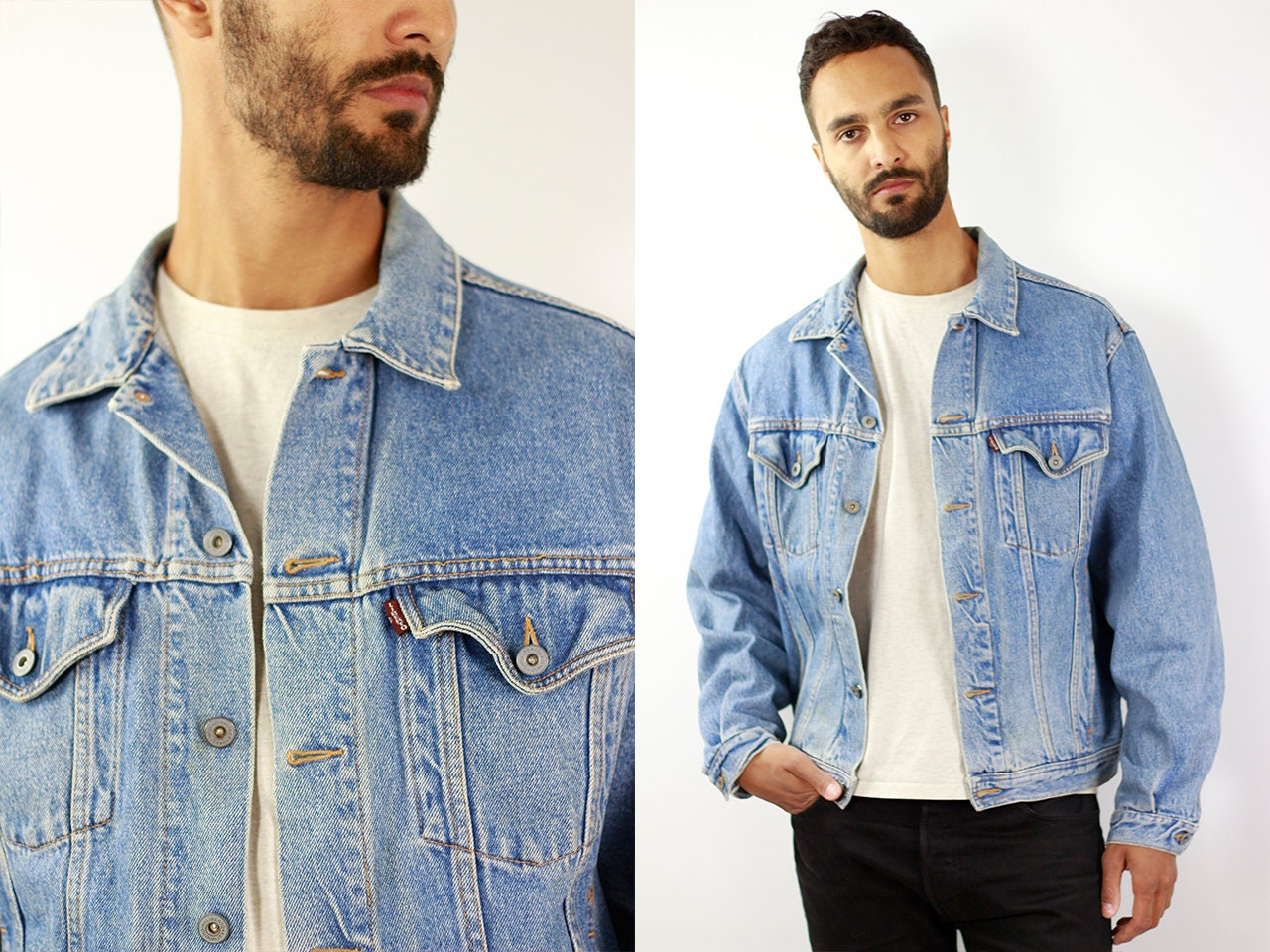vintage oversized denim jacket mens