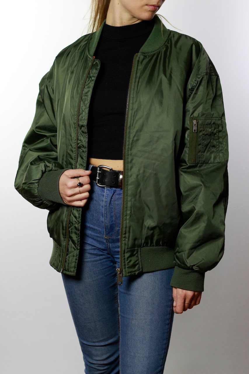 Green Bomber Jacket  Green Puffer Jacket  Bomber Jacket  