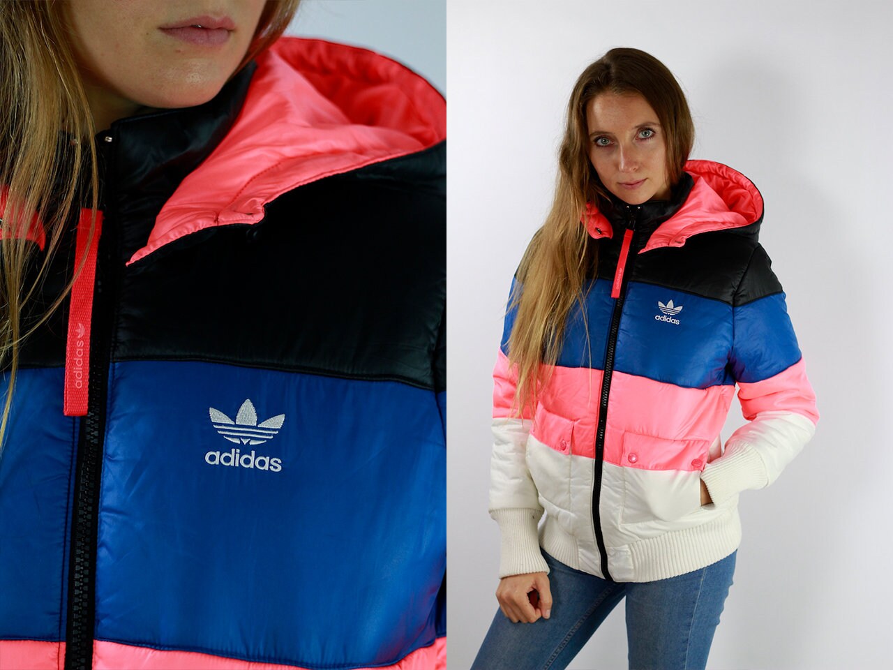adidas pink puffer jacket