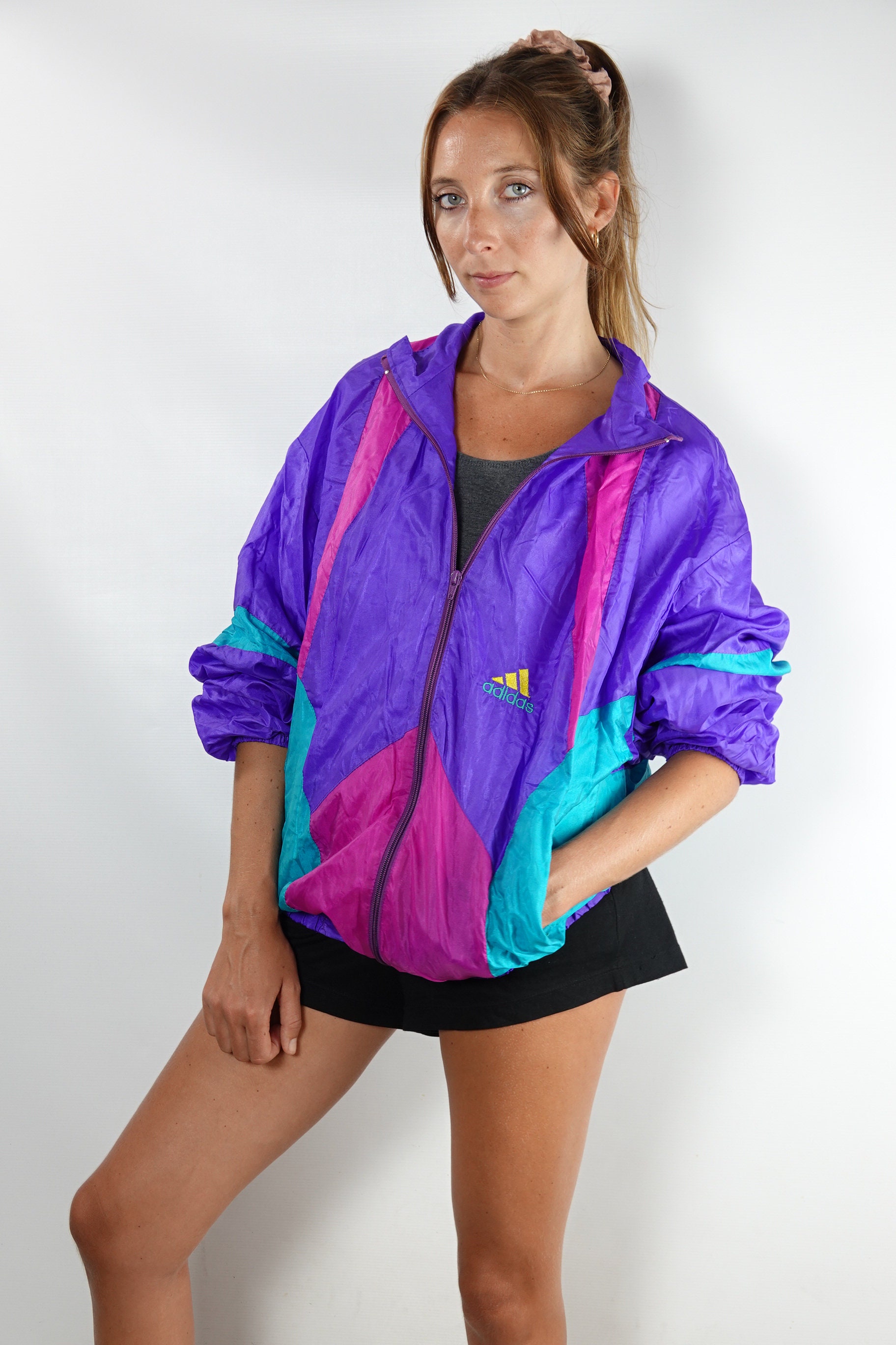 adidas purple windbreaker