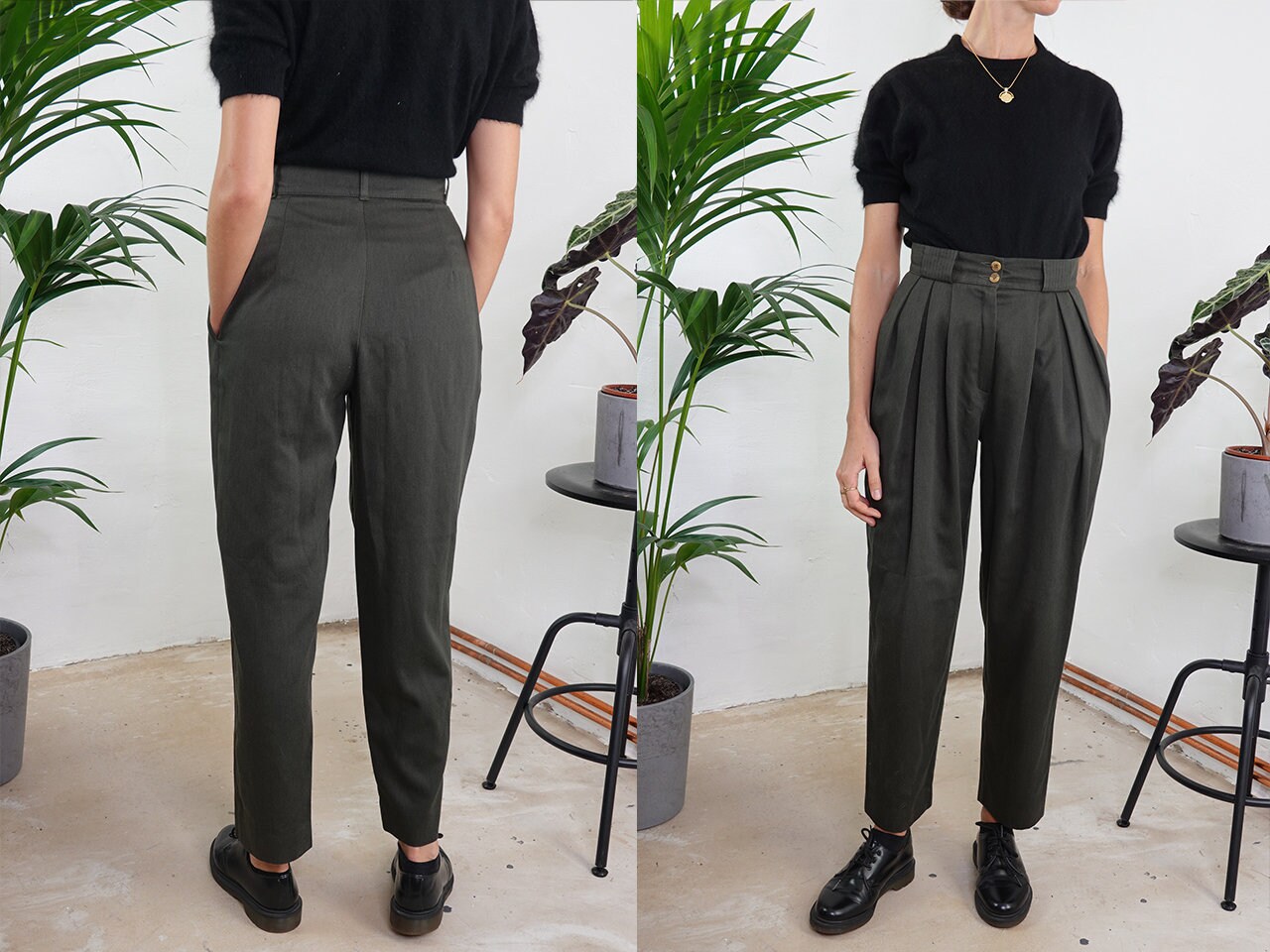 vintage high waisted trousers womens