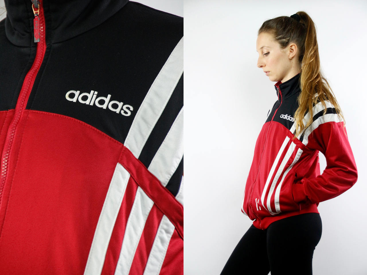 black and red adidas suit