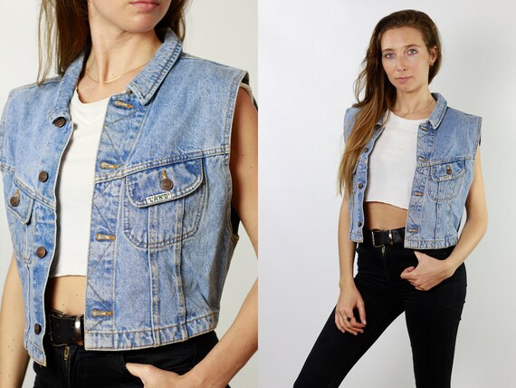 vintage jean vest