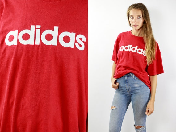 adidas t shirt red and white