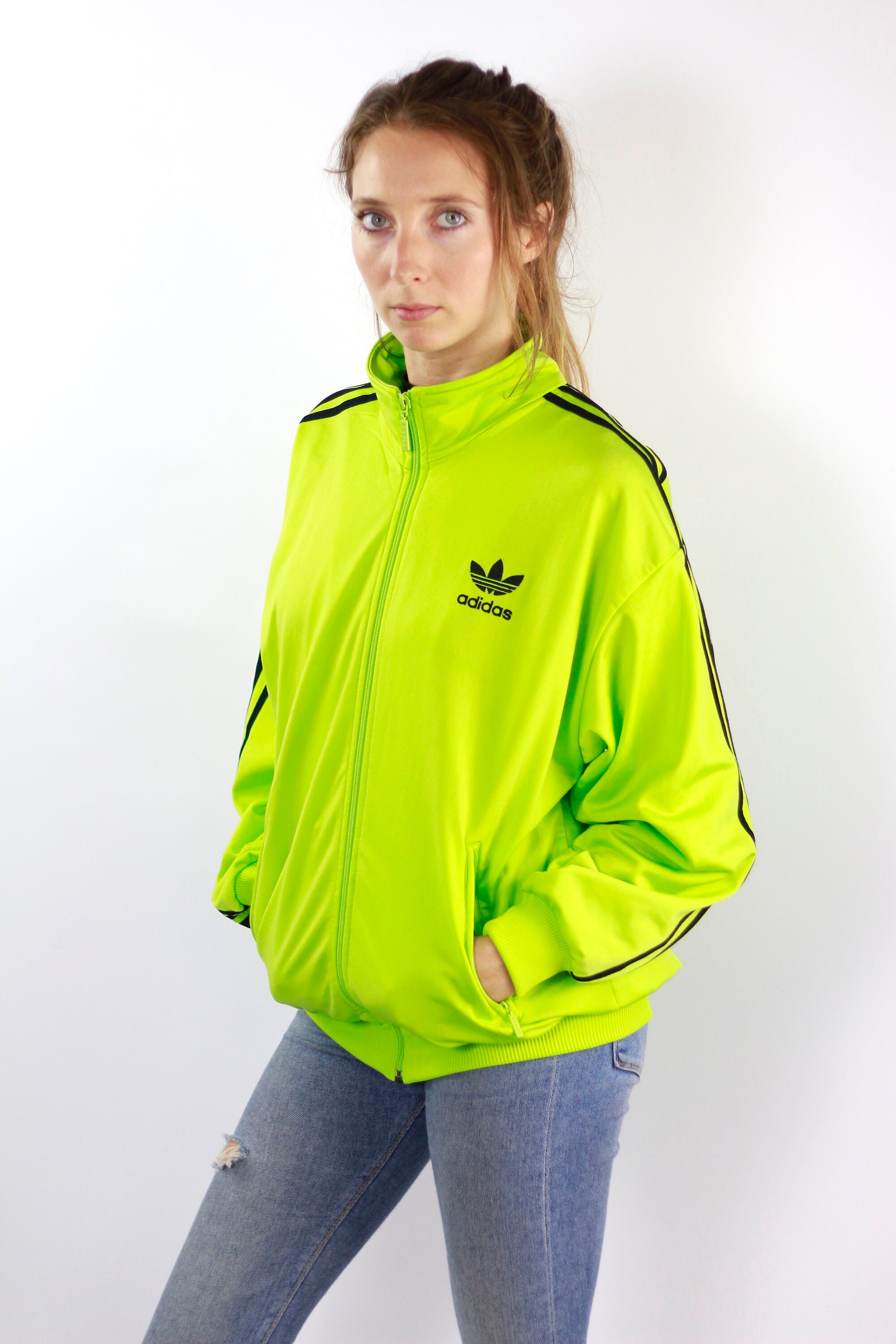 neon green adidas jacket