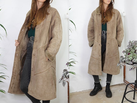 Shearling Jacket Sheepskin Beige Sherpa Jacket She