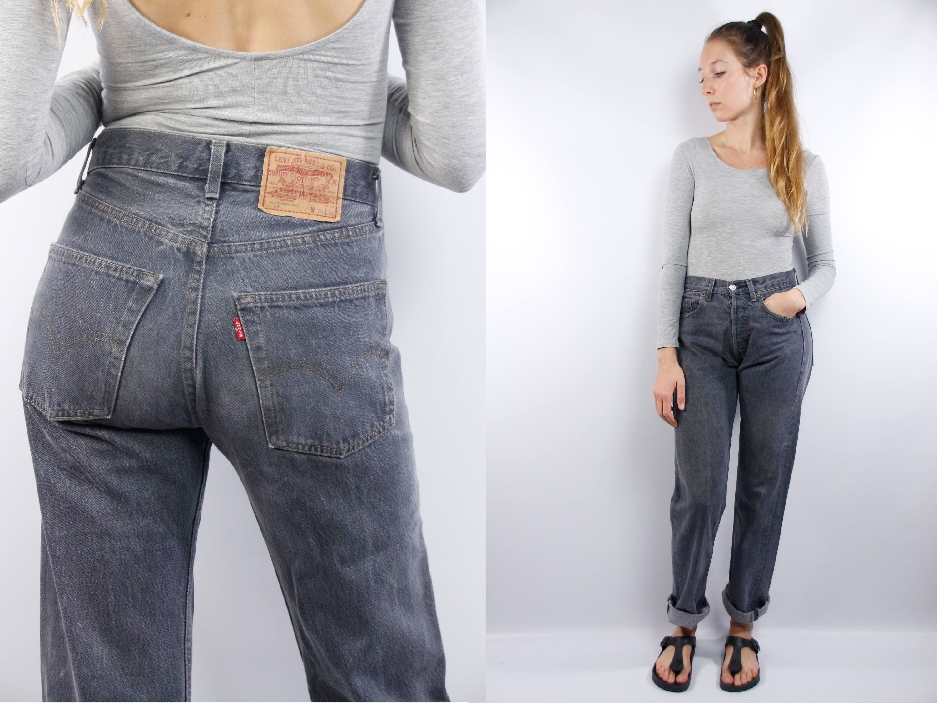 levi's 501 high waisted jeans