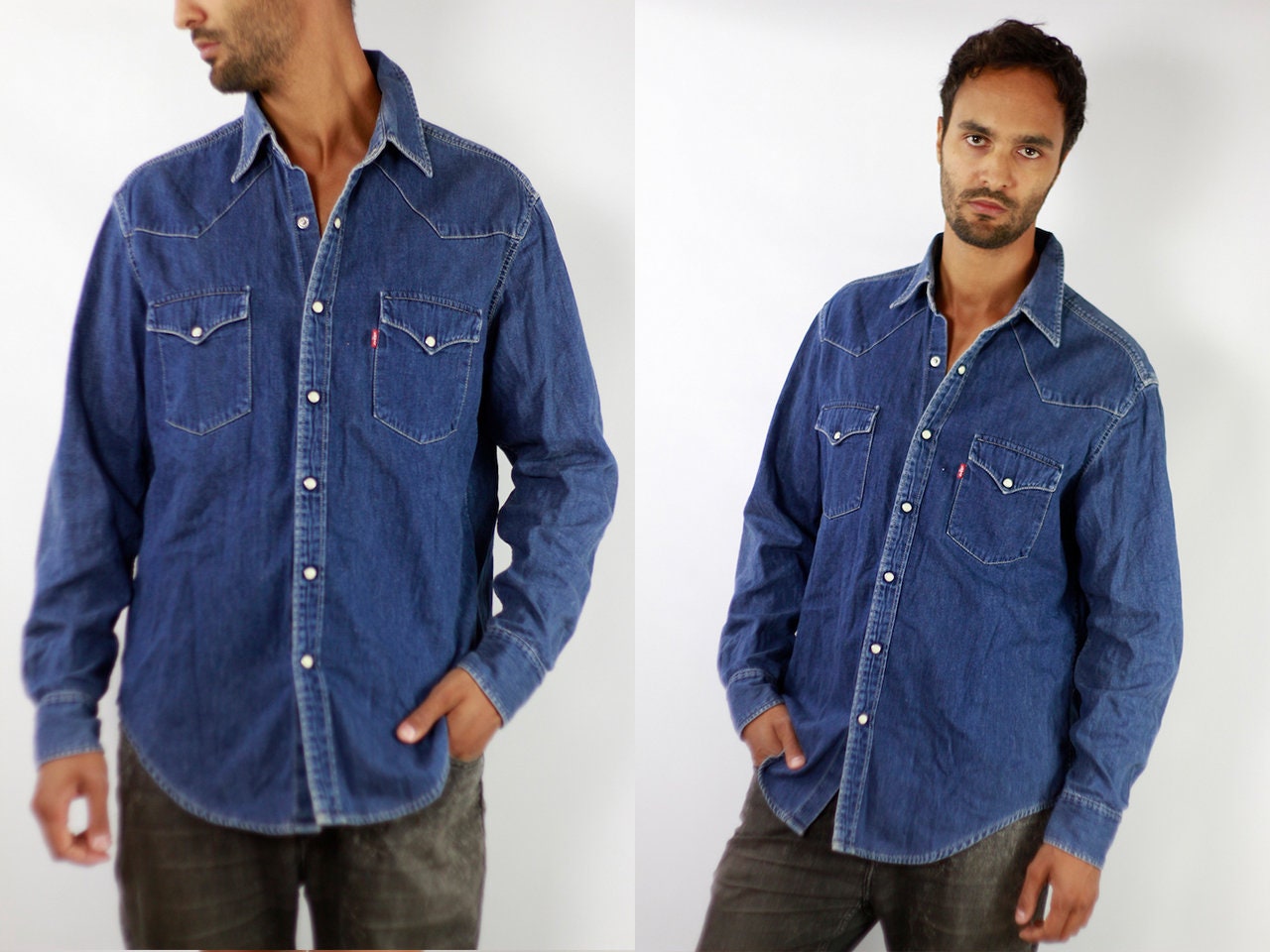 levi blue jean shirts