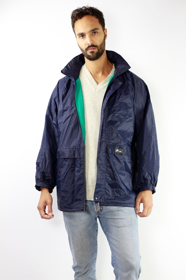 K-Way Jacket Blue Rain Jacket Vintage Jacket Kway Jacket ...
