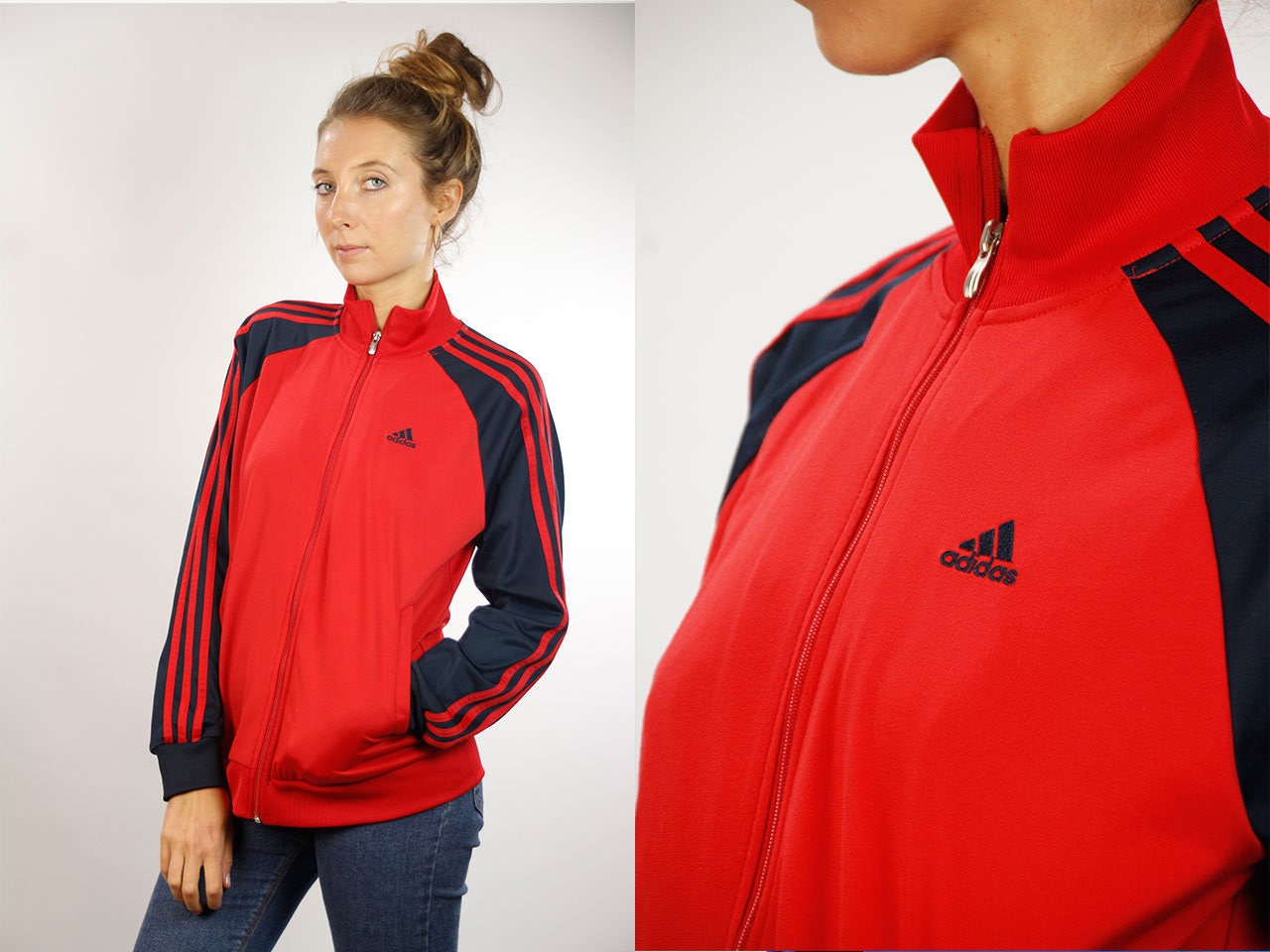 red adidas tracksuit top