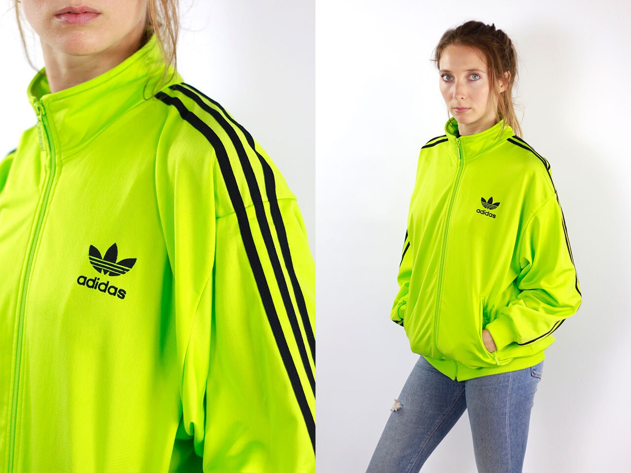 lime green adidas track jacket