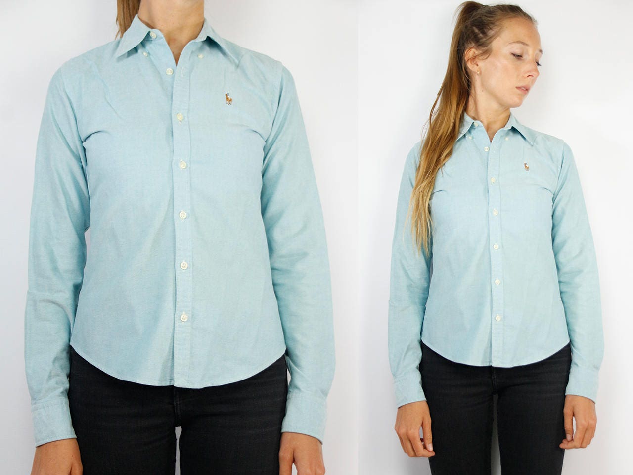 women's polo button up shirts