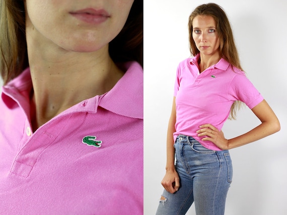 womens pink lacoste polo shirt