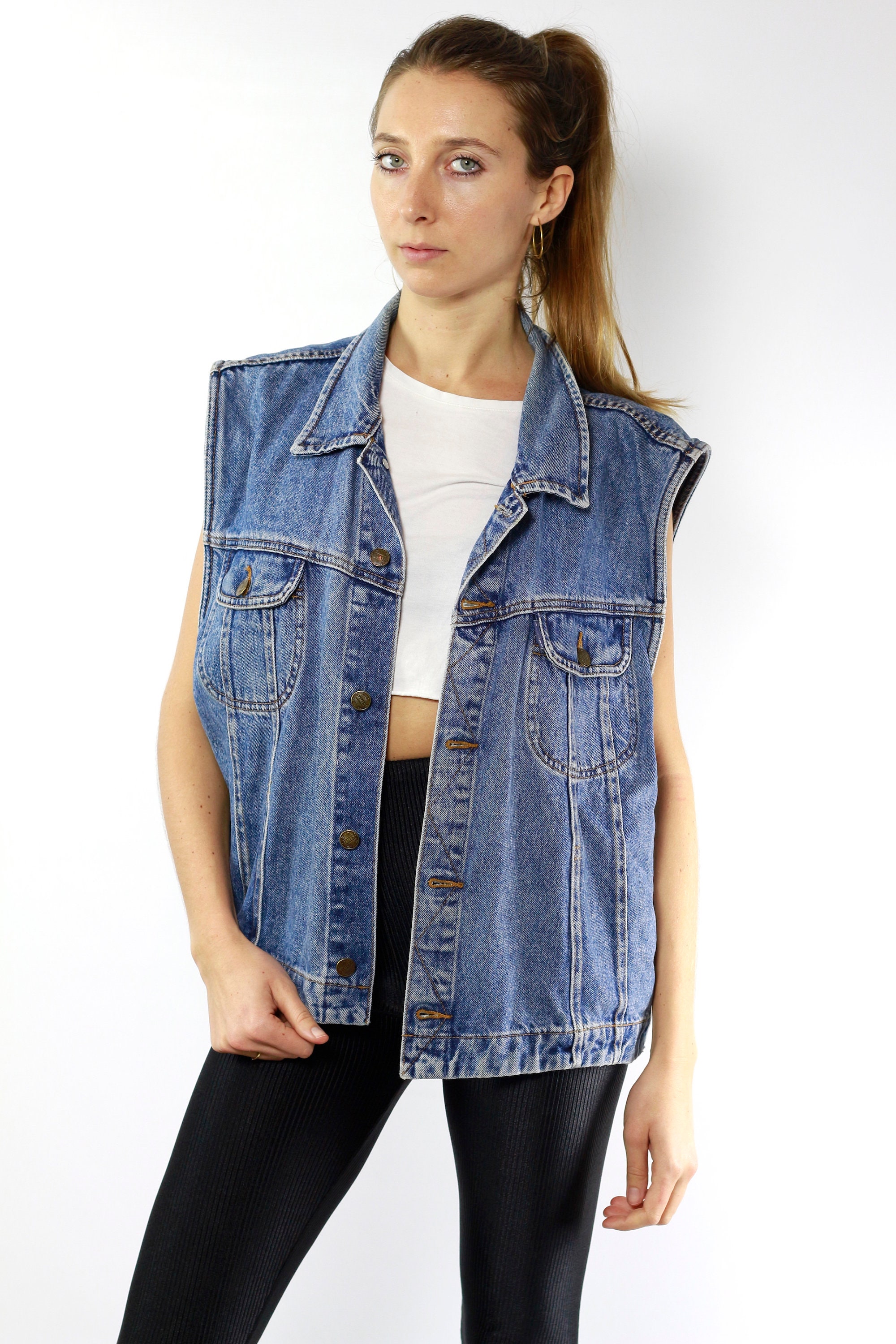 80s jean vest