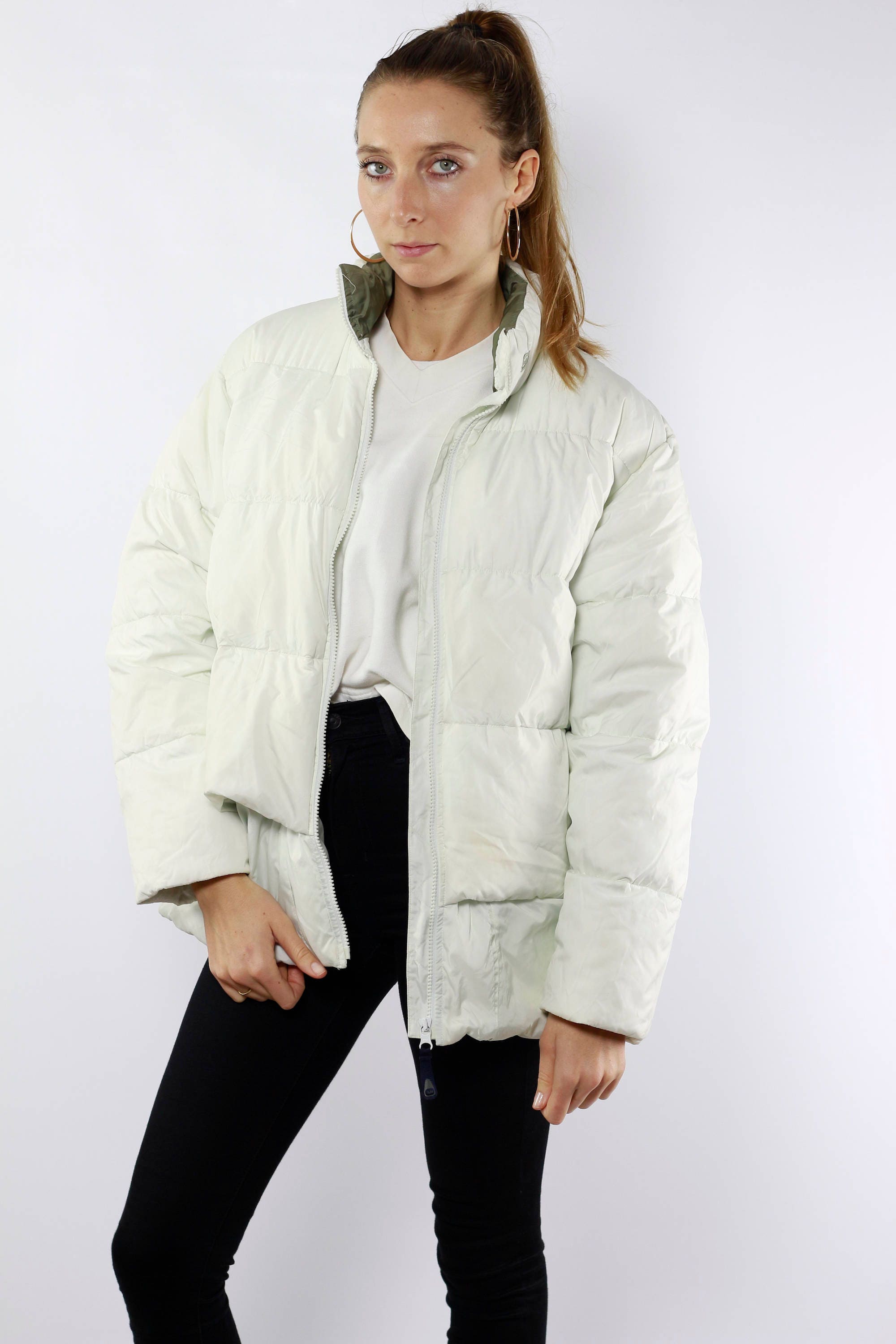white nike puffer jacket