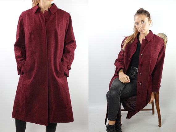 Vintage Coat Vintage Vegan Coat Bordeaux Vintage C
