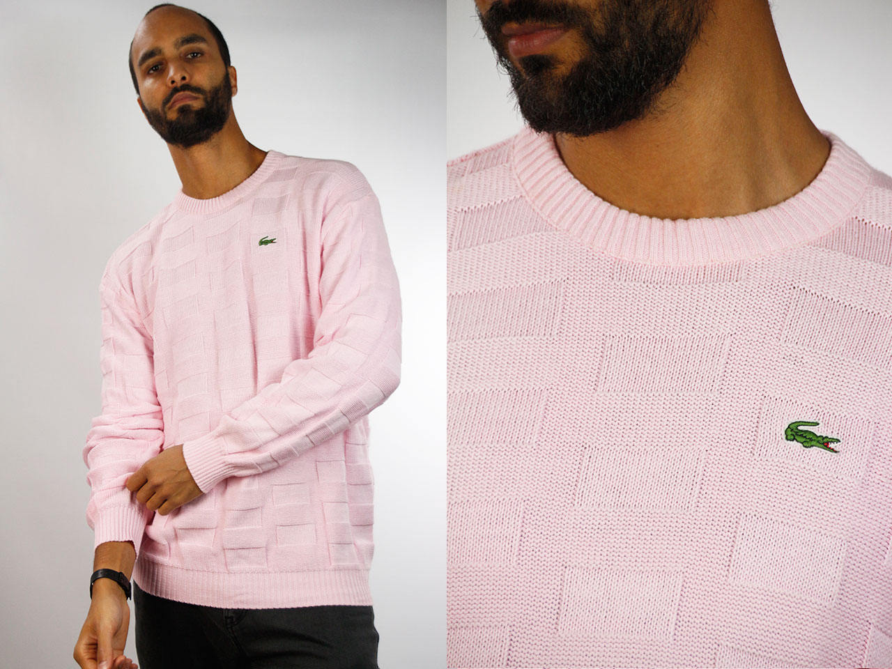 pink lacoste jumper