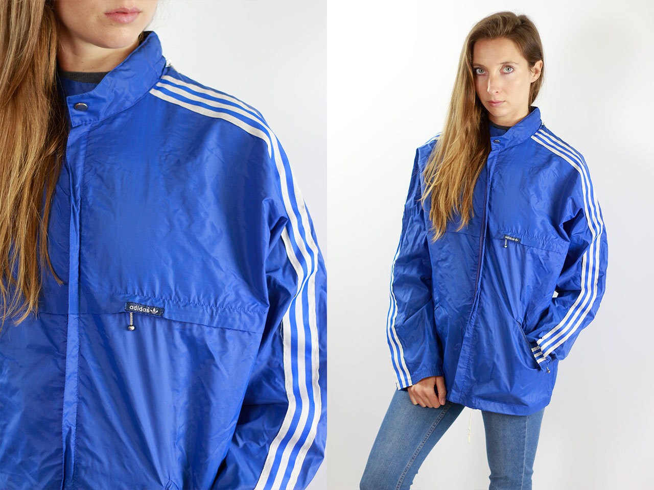 adidas blue rain jacket