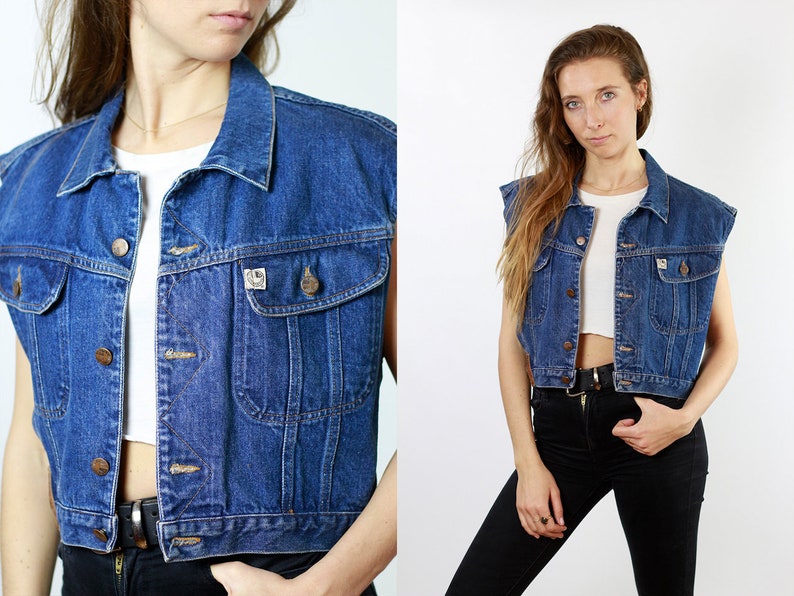 80s jean vest