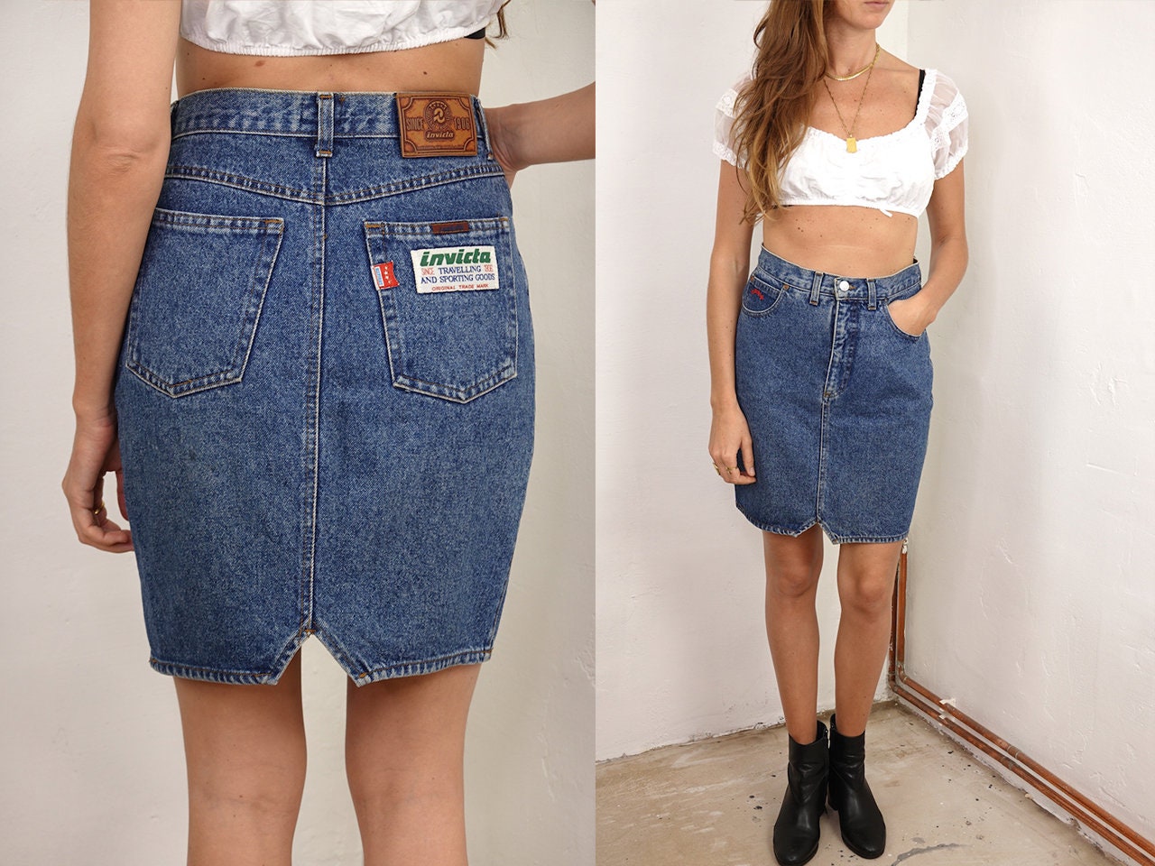 80s jean skirt