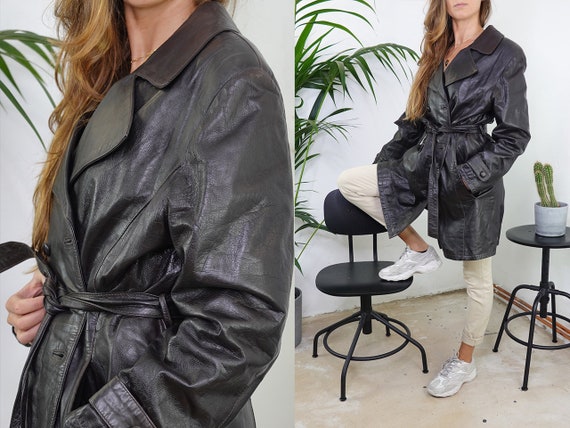 80s Leather Jacket Vintage Black Leather Jacket Re