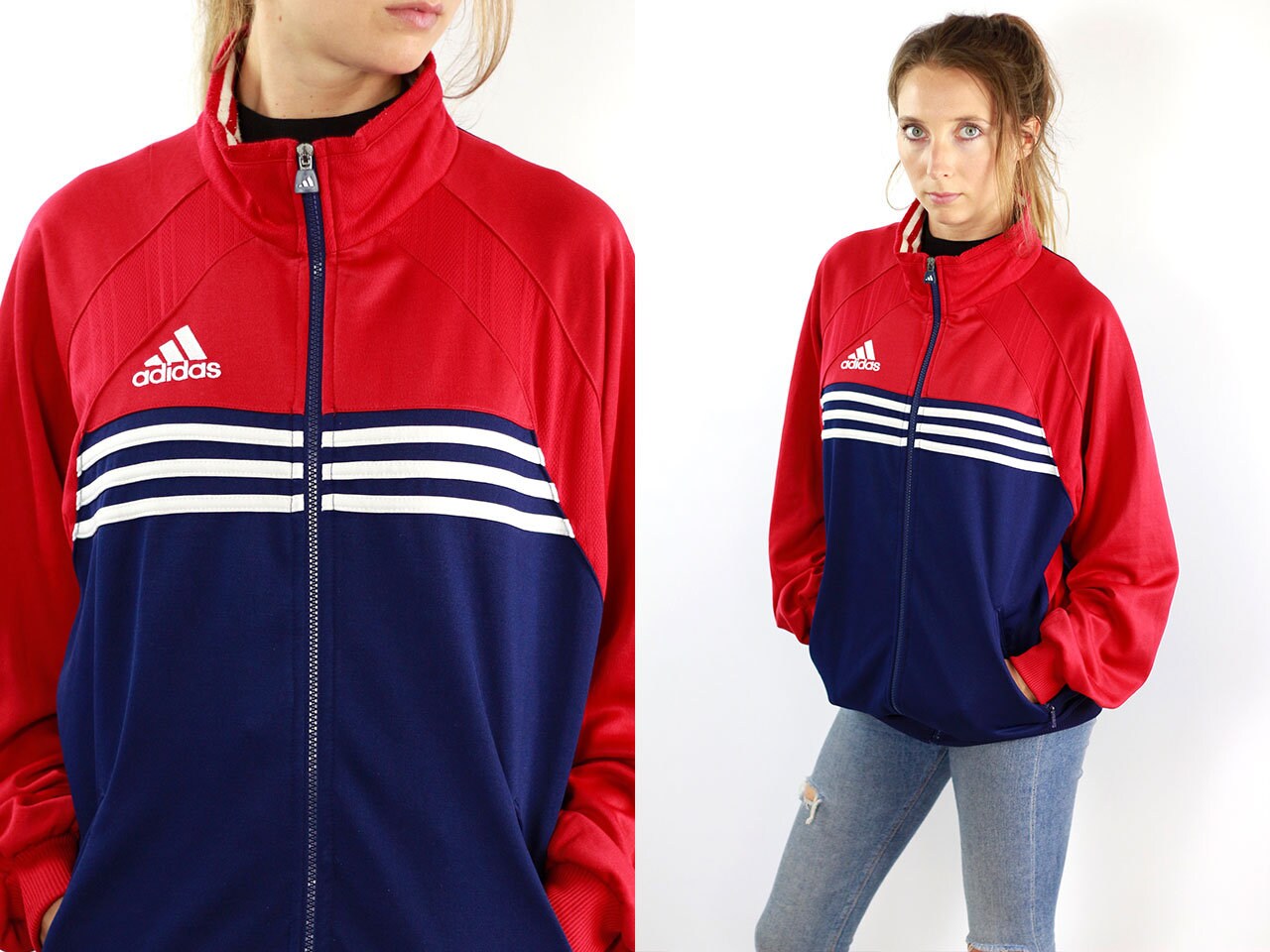adidas vintage windbreaker red
