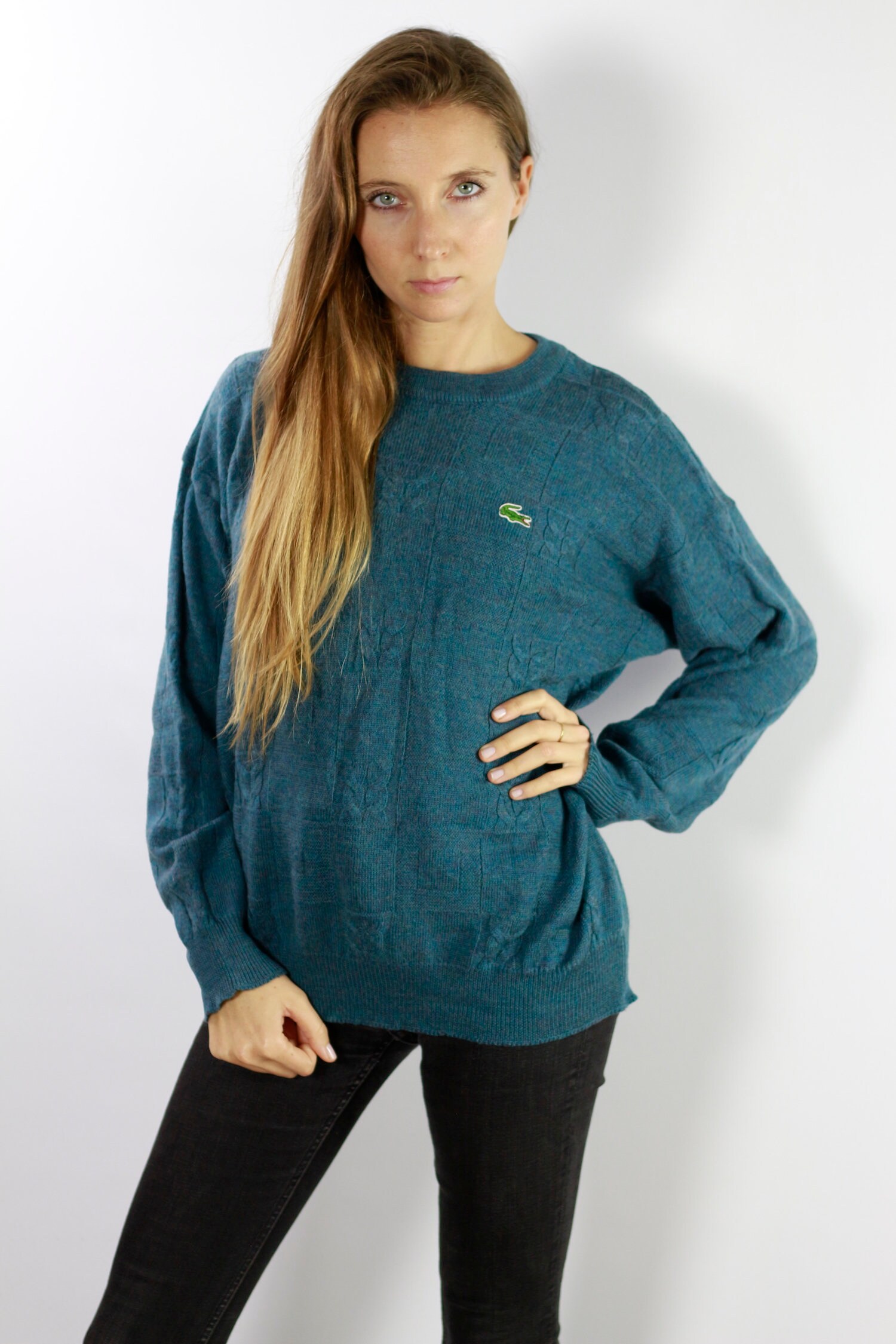 green lacoste jumper
