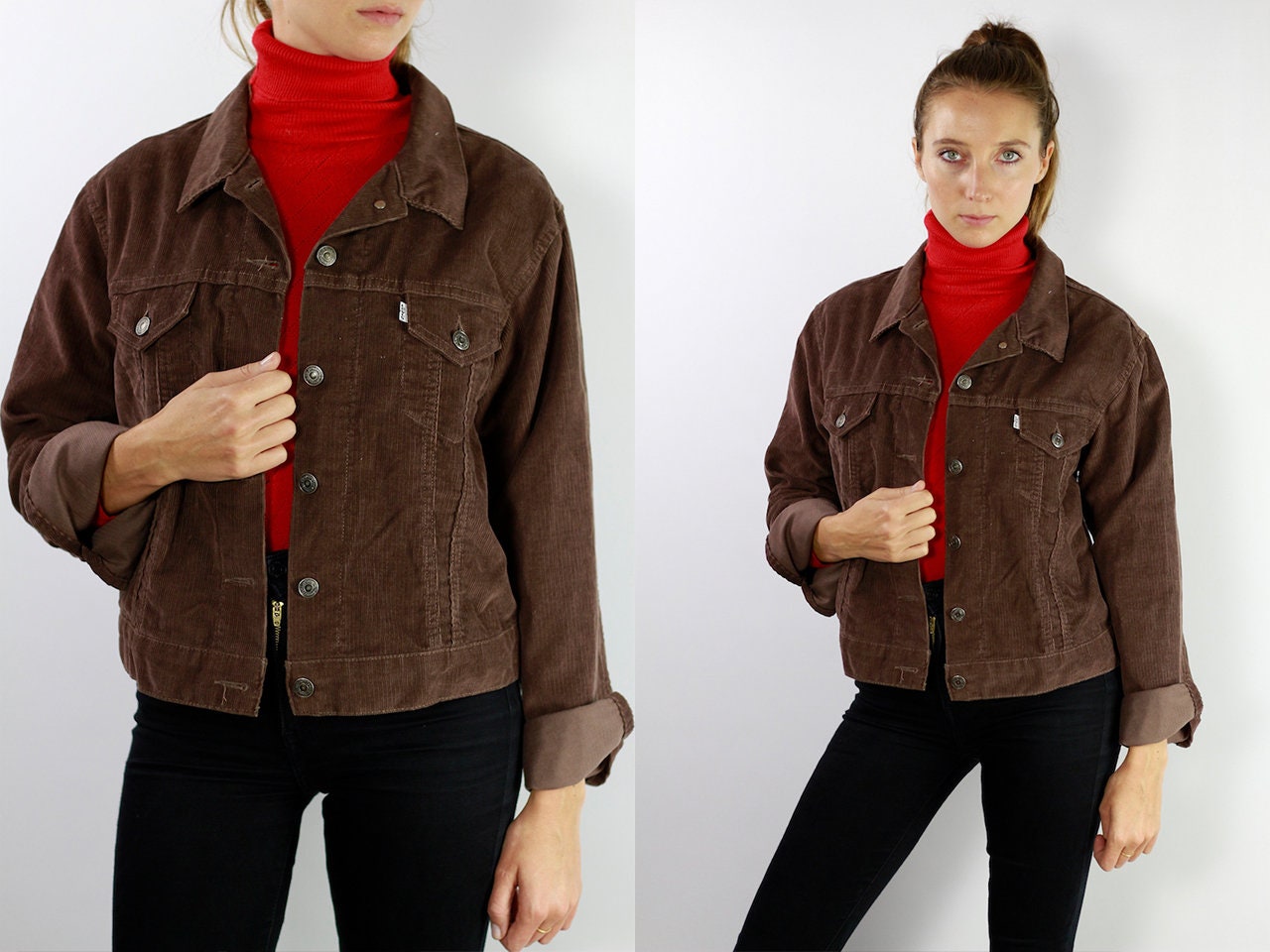 levis brown jean jacket
