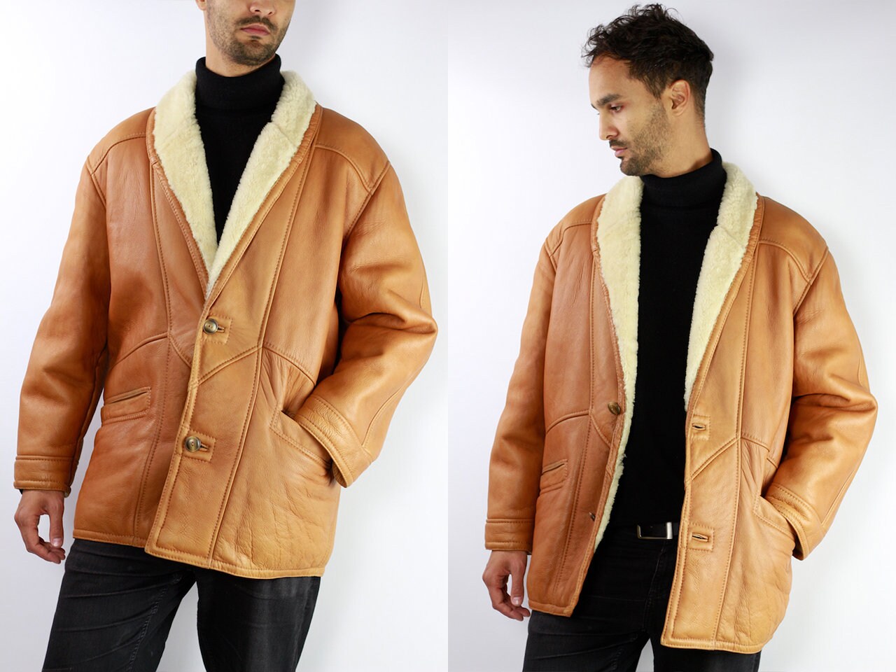 sheepskin coat mens vintage