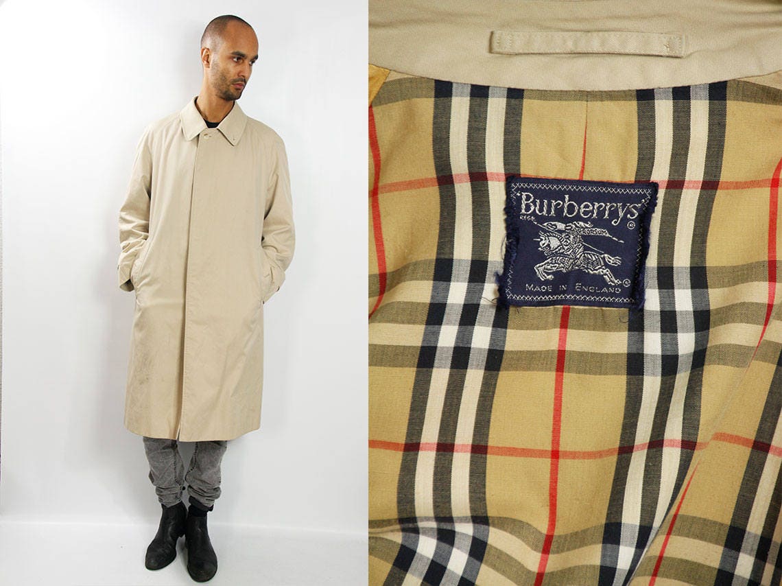 burberry vintage trench coat mens