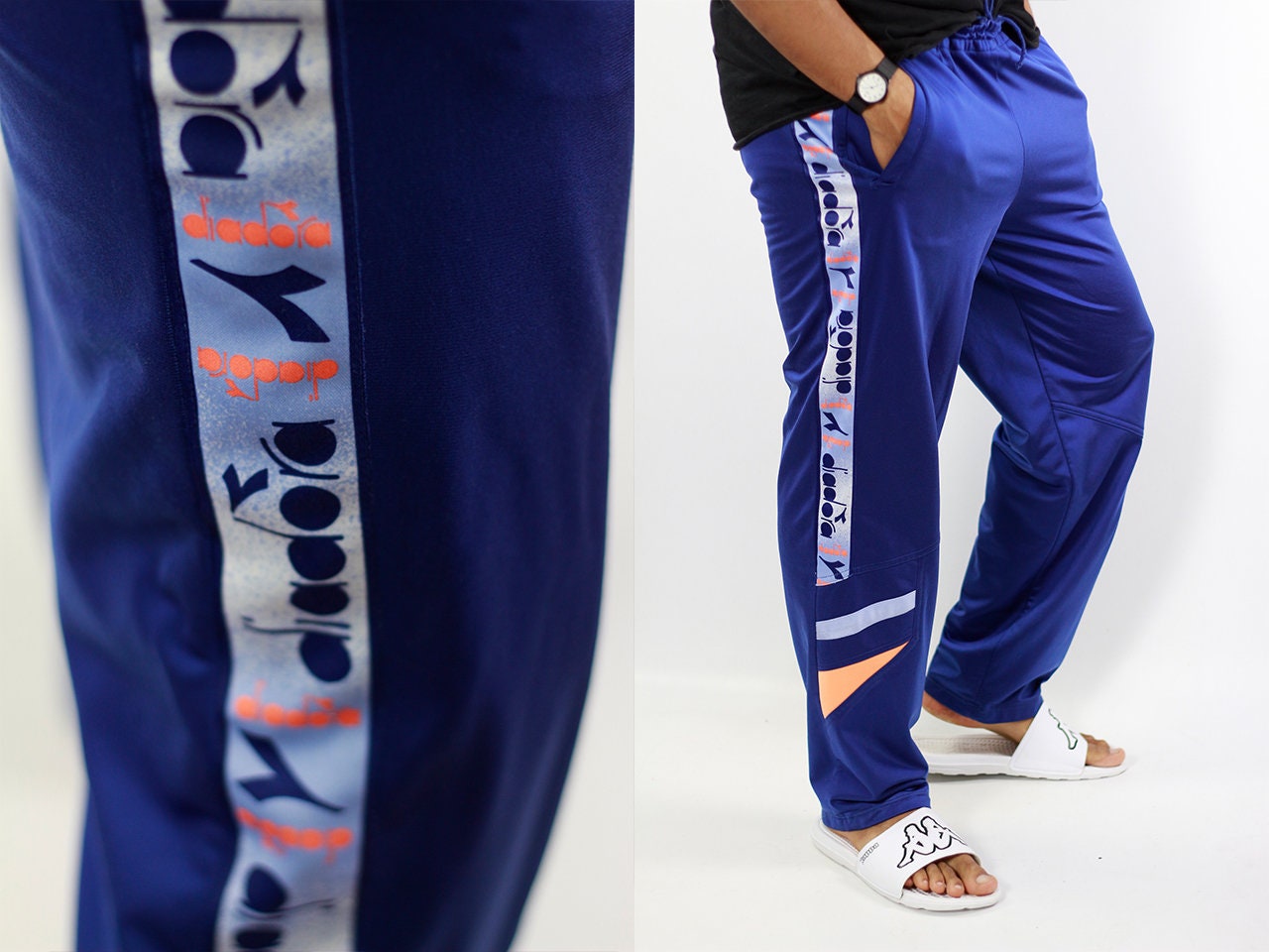 Diadora Track Pants Blue Track Pants Diadora Joggers Vintage Diadora Pants Blue Sweat Pants Vintage Blue Pants Gym Pants Diadora Joggers 90s