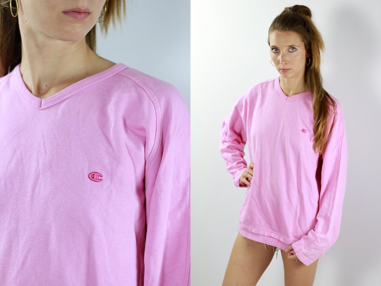 long sleeve pink champion shirt