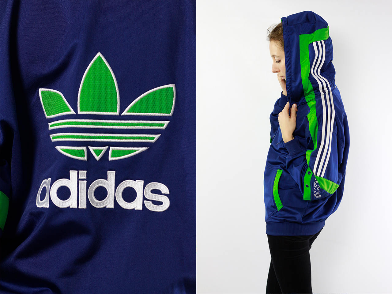 green and blue adidas jacket