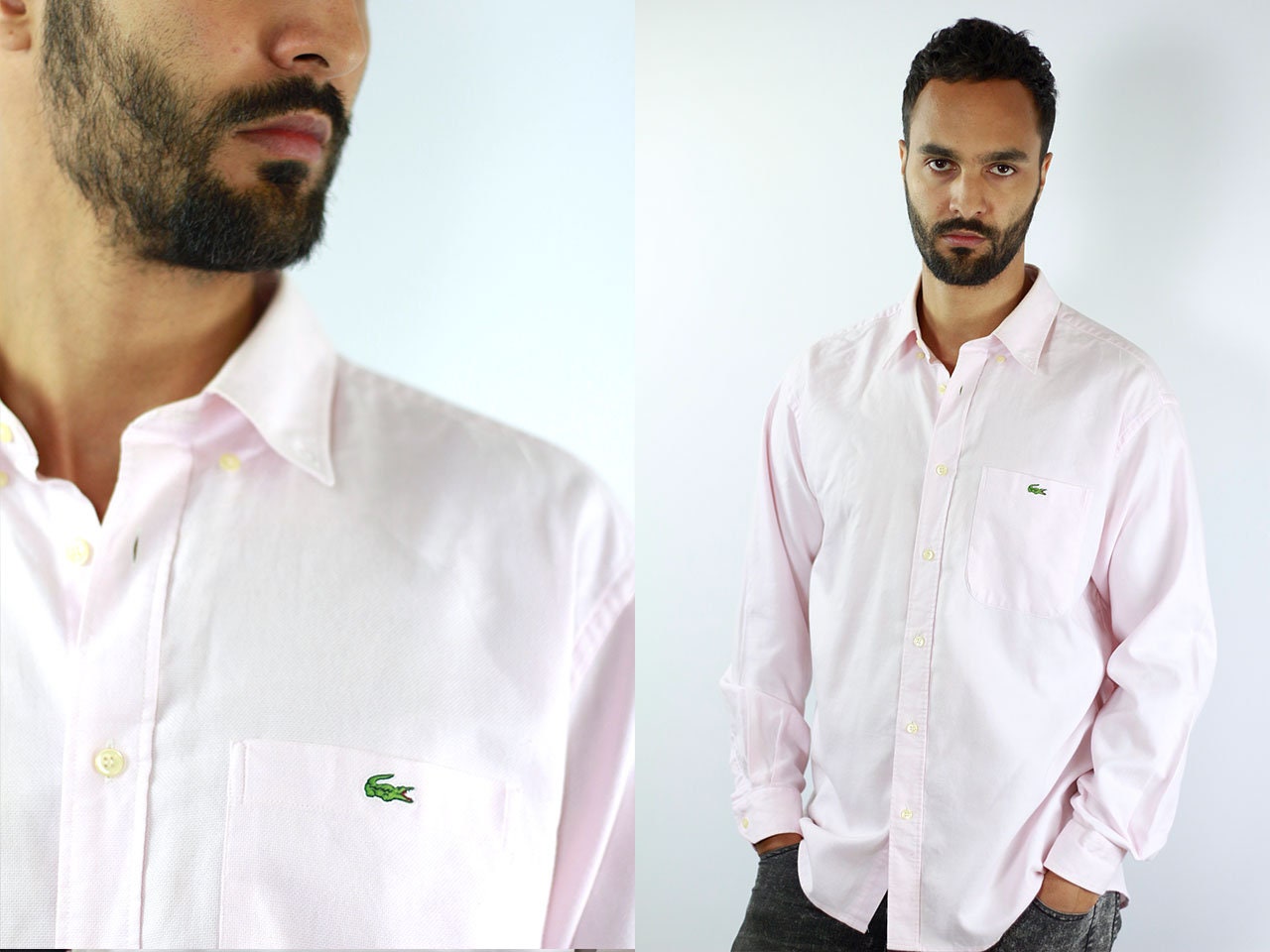 pink lacoste shirt