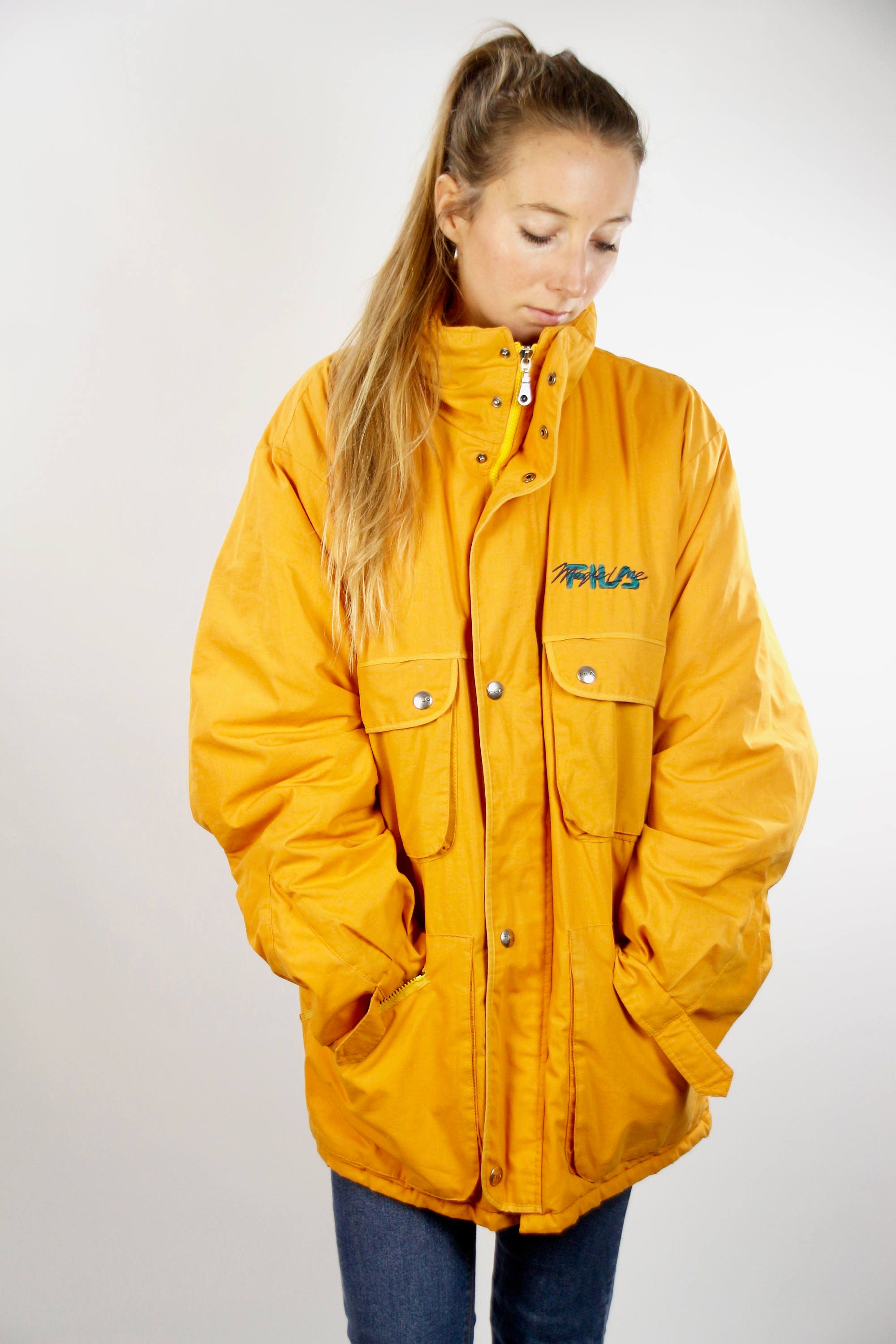 fila orange puffer jacket