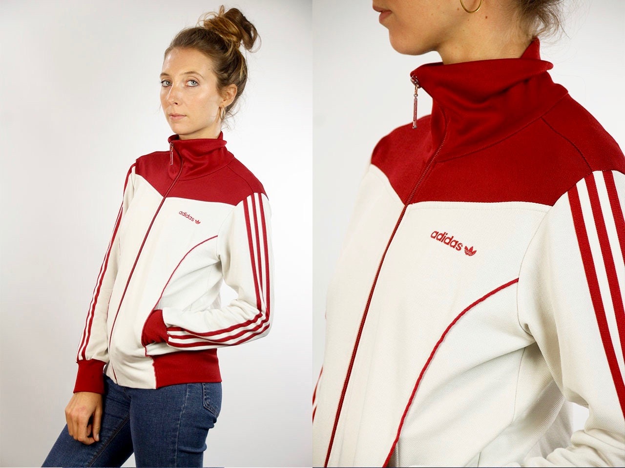 adidas vintage windbreaker jacket red