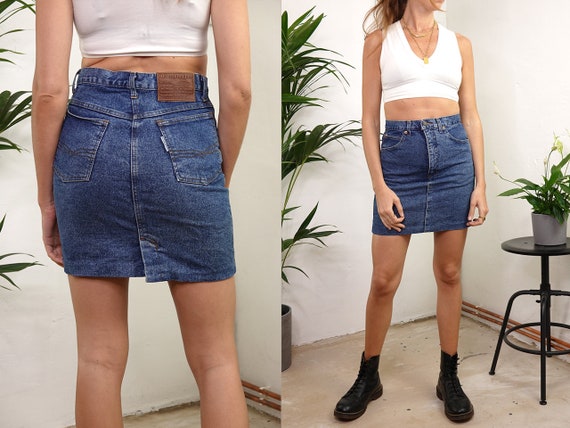 jean skirt 80s