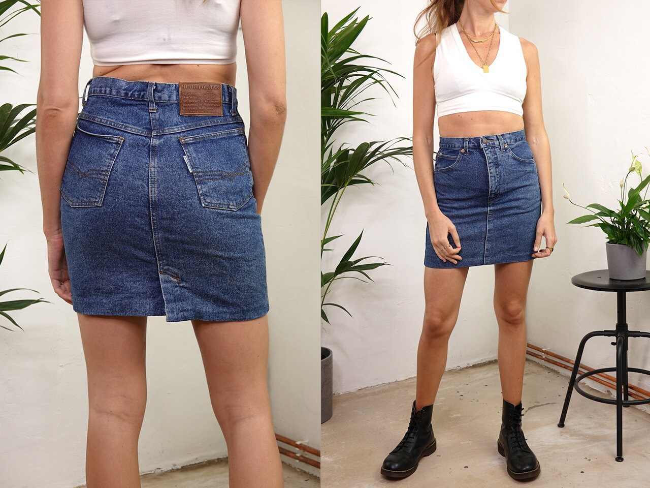 denim skirt 80's fashion
