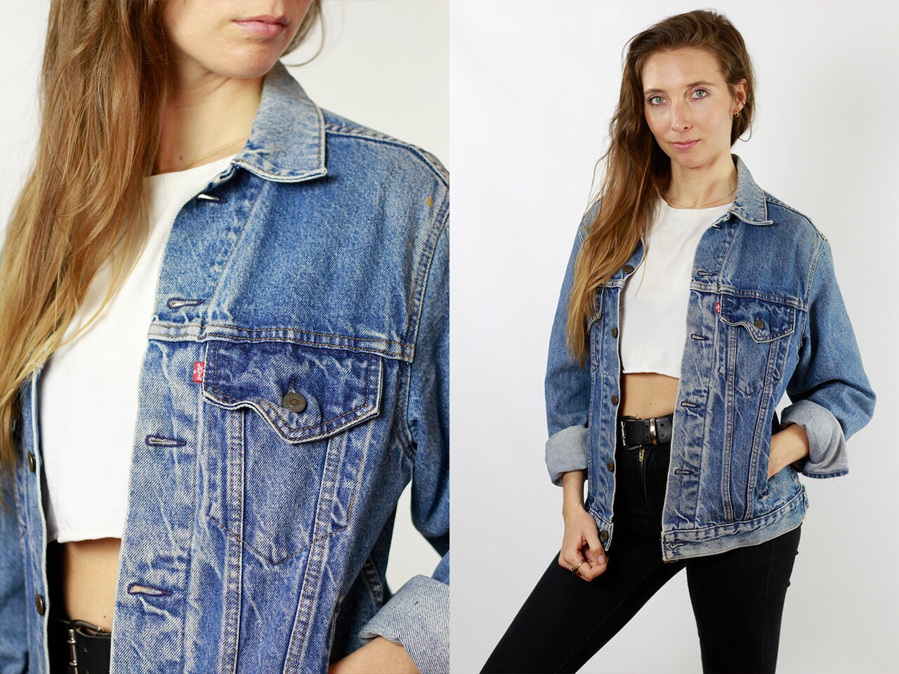 vintage black levis denim jacket