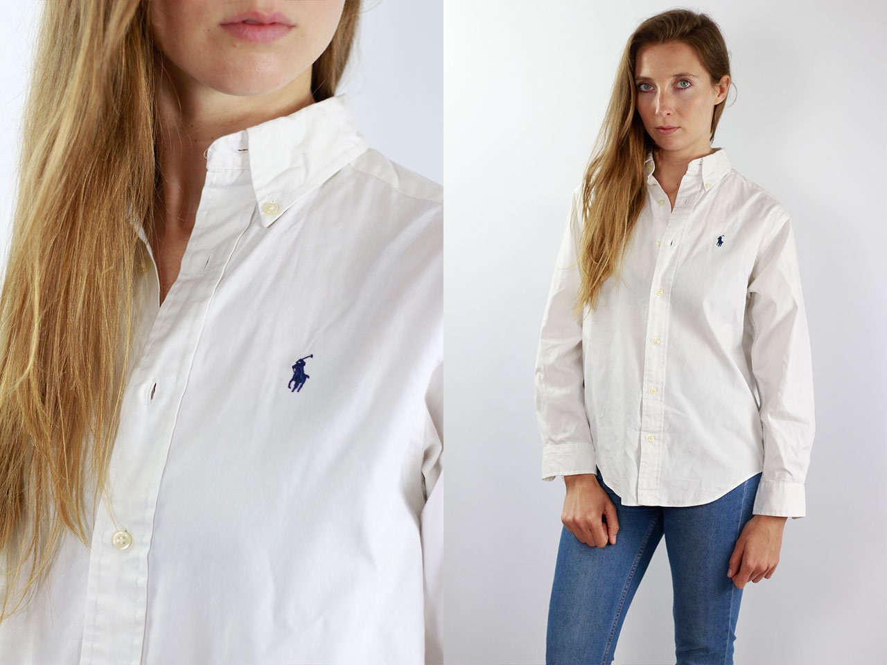 ralph lauren white button up