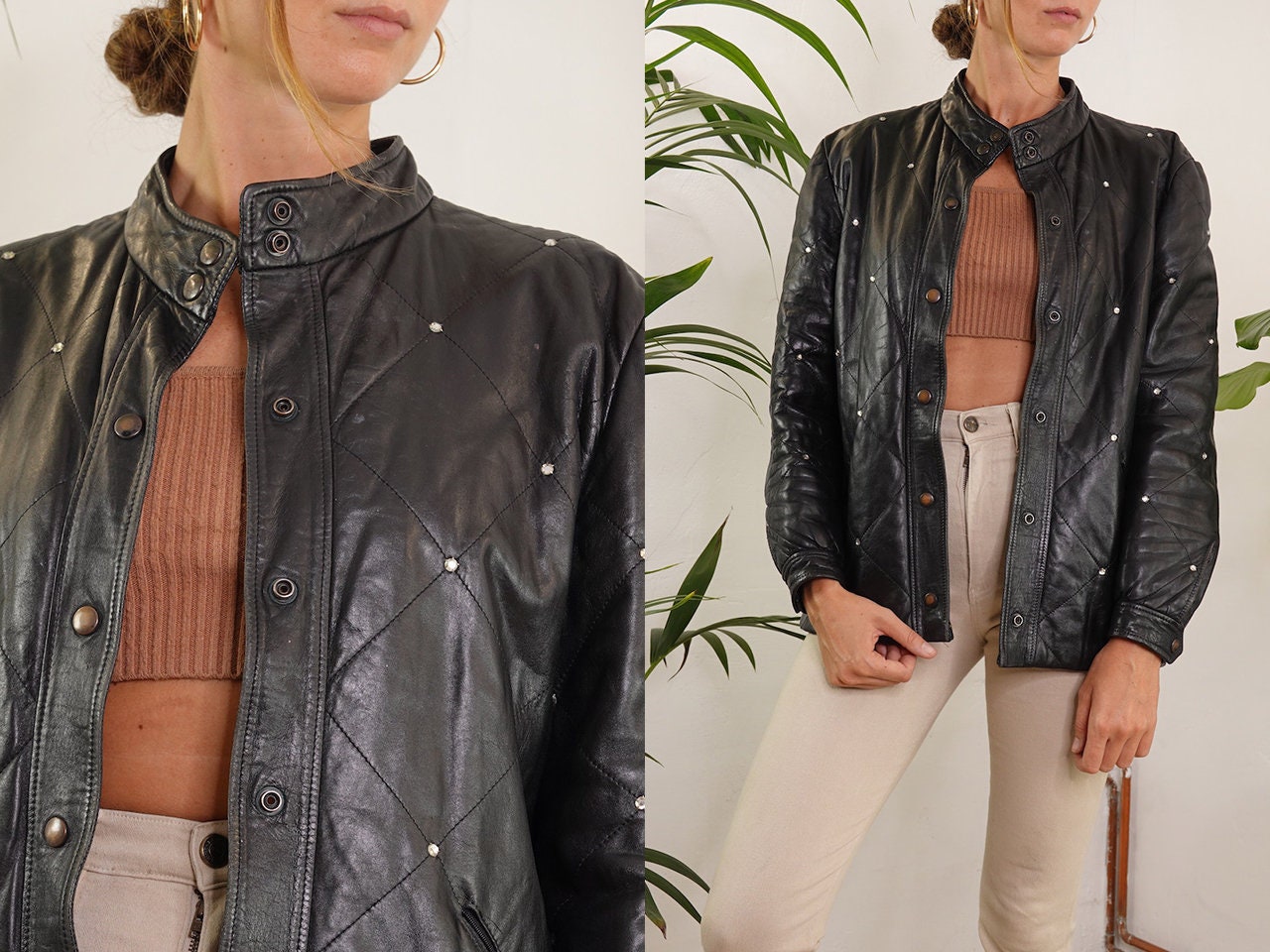 80's leather jacket style