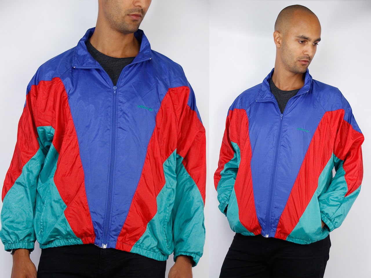 adidas windbreaker red blue