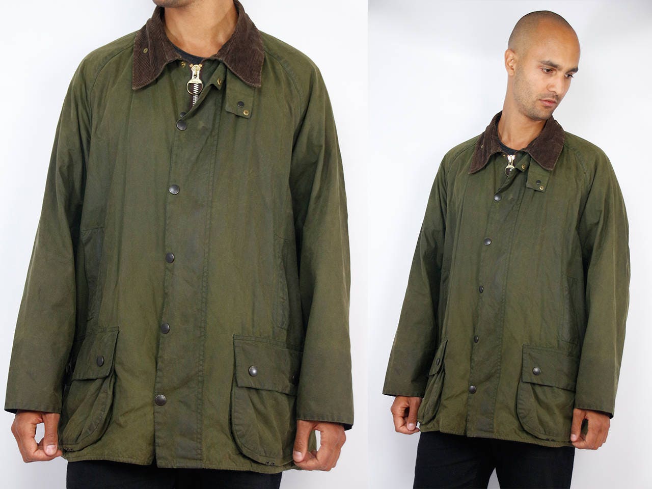 barbour green wax jacket mens
