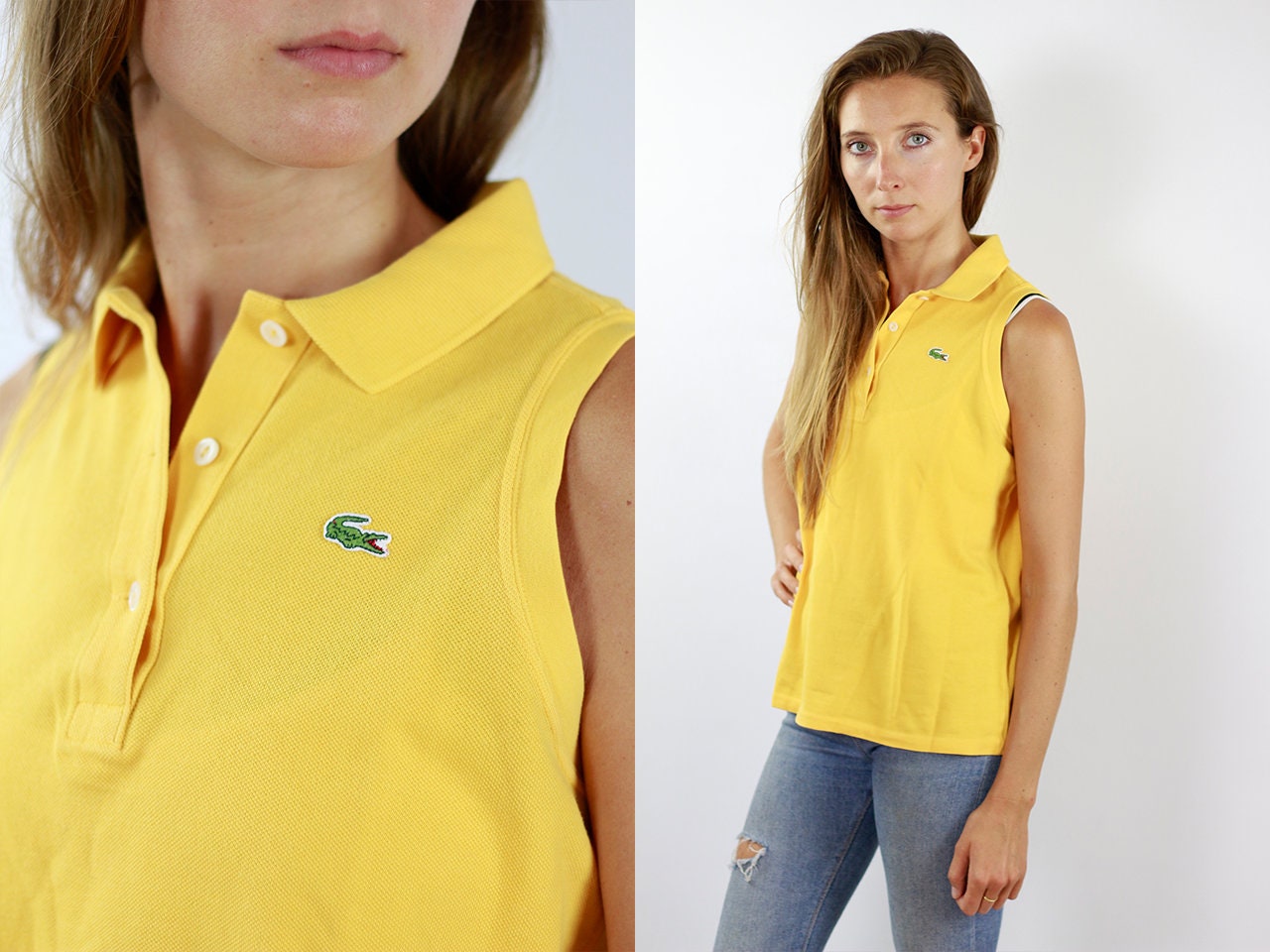 yellow lacoste polo