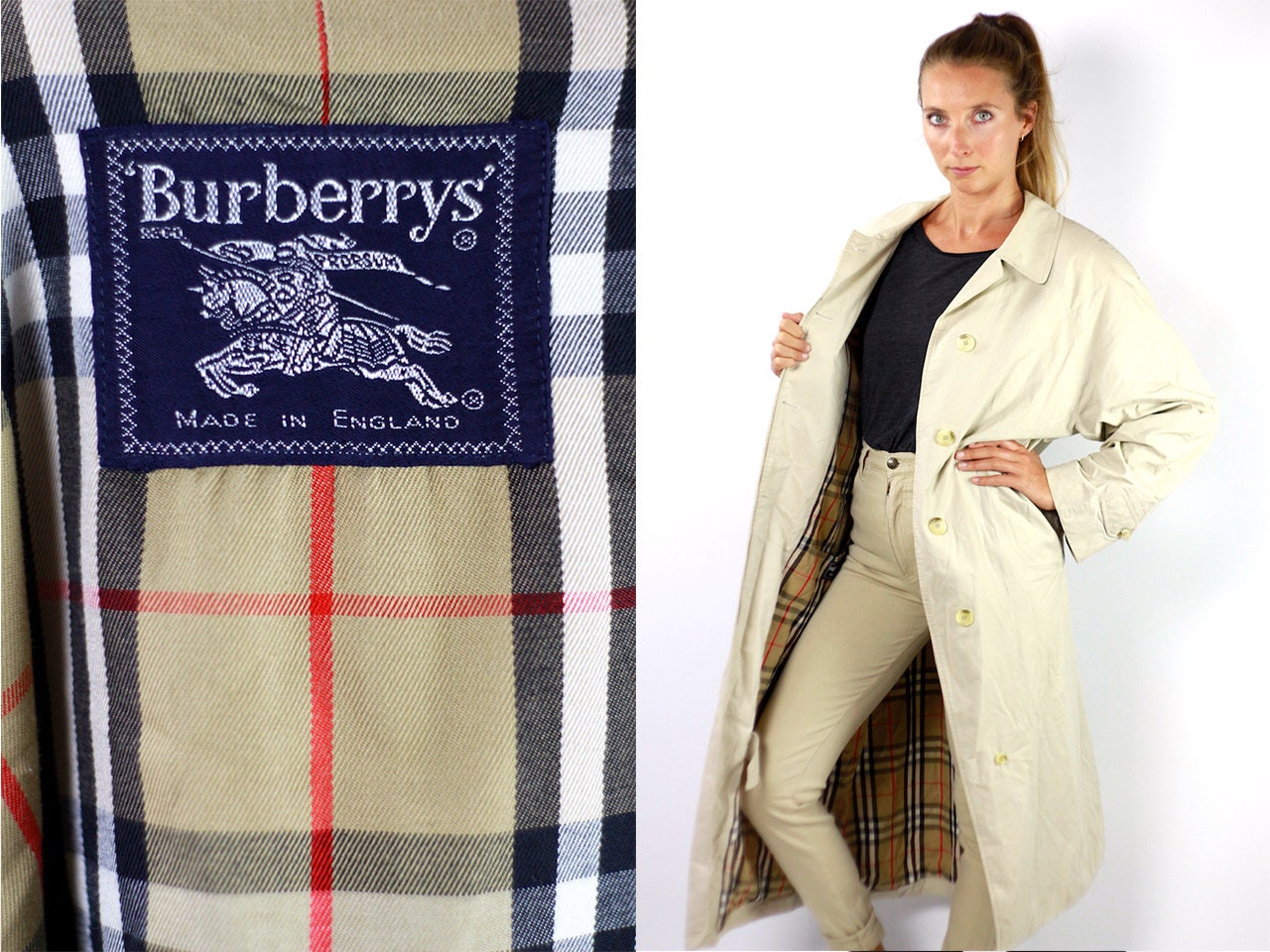 Vintage Coat Burberry Jacket Beige 