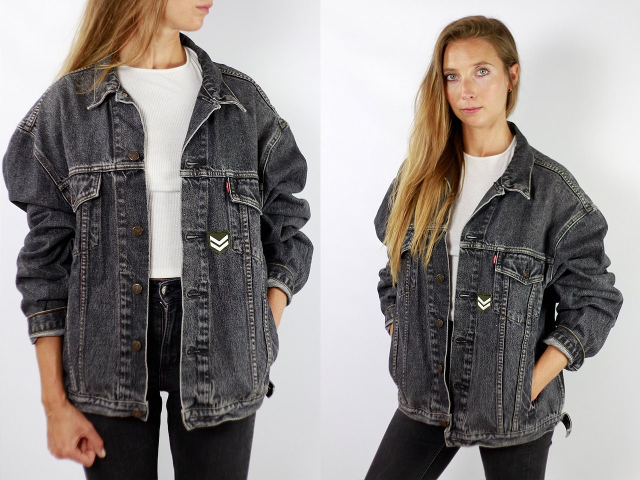levis gray denim jacket
