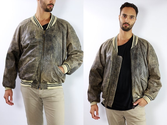 Bomber Jacket / Beige Beige Jacket / Vintage Bombe