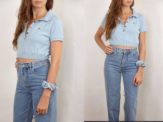 Crop Top Lacoste Scrunchie Top Lacoste Poloshirt L